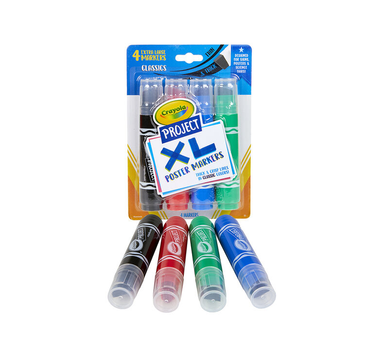 XL Poster Markers, Classic Colors, 4 Count